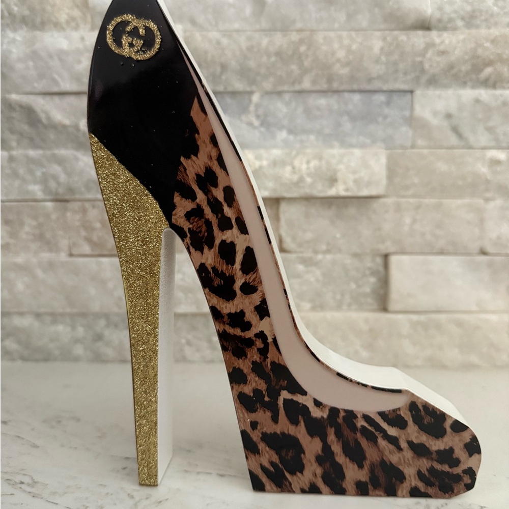 Leopard Print High Heel with Gold Accents